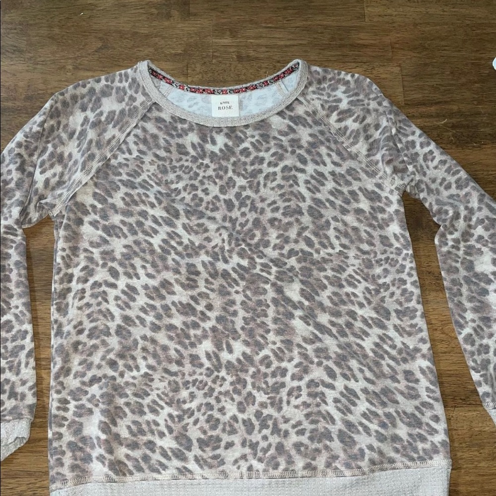 cheetah print pullover hardly worn!!